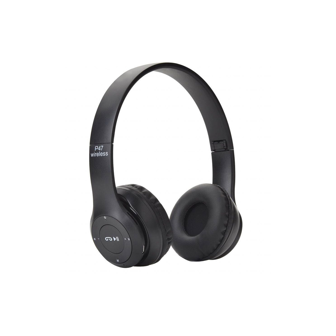 (379) Audifono inalambrico p47 bluetooth gris con negro