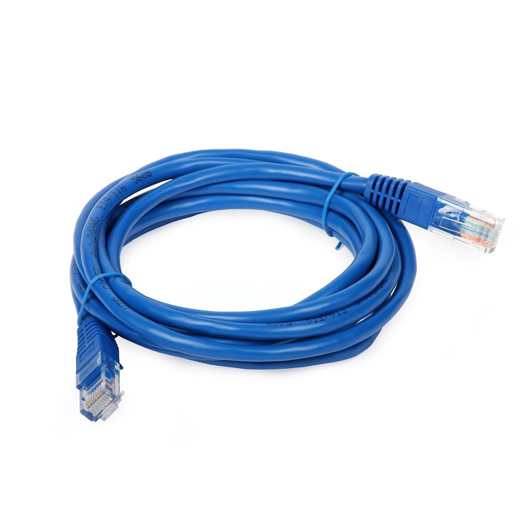 (245)  Cable de red rj45 cat 5e 1mts con bolsa sellado azul
