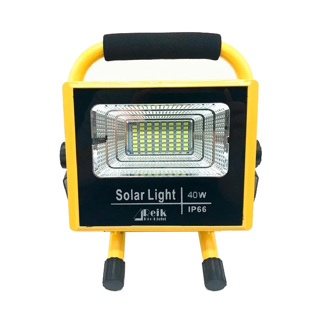 (800) Reflector portátil  con panel solar  40W con control remoto