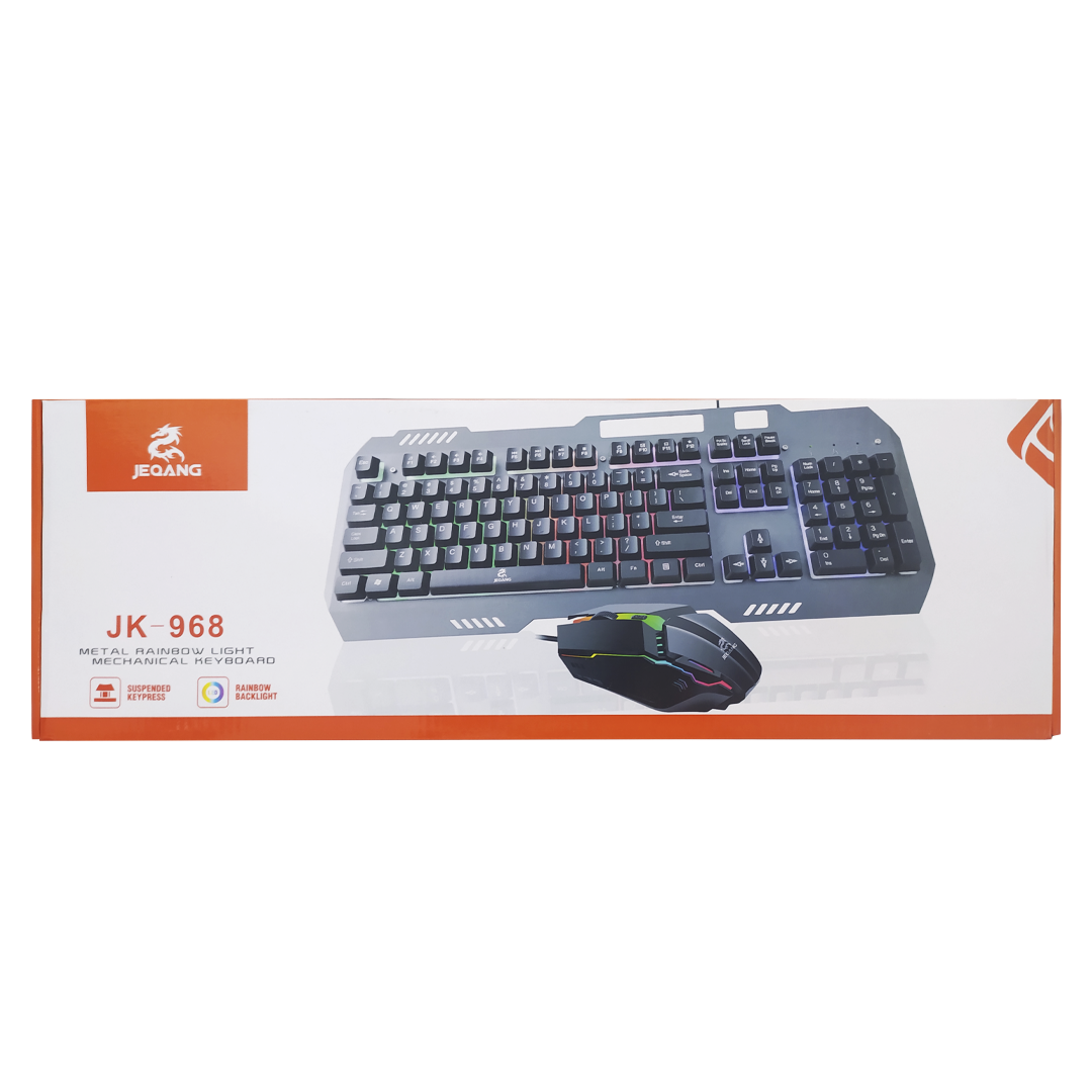 (1551) Kit teclado y mouse usb gamer rgb jeqang jk-968