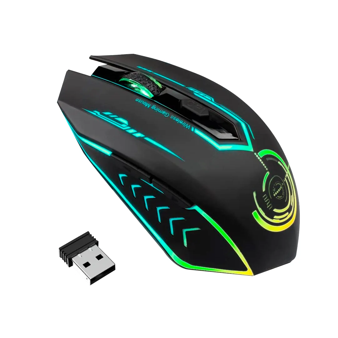 (1355) Mouse inalambrico Gaming,  recargables  ergonómico,  5 botones