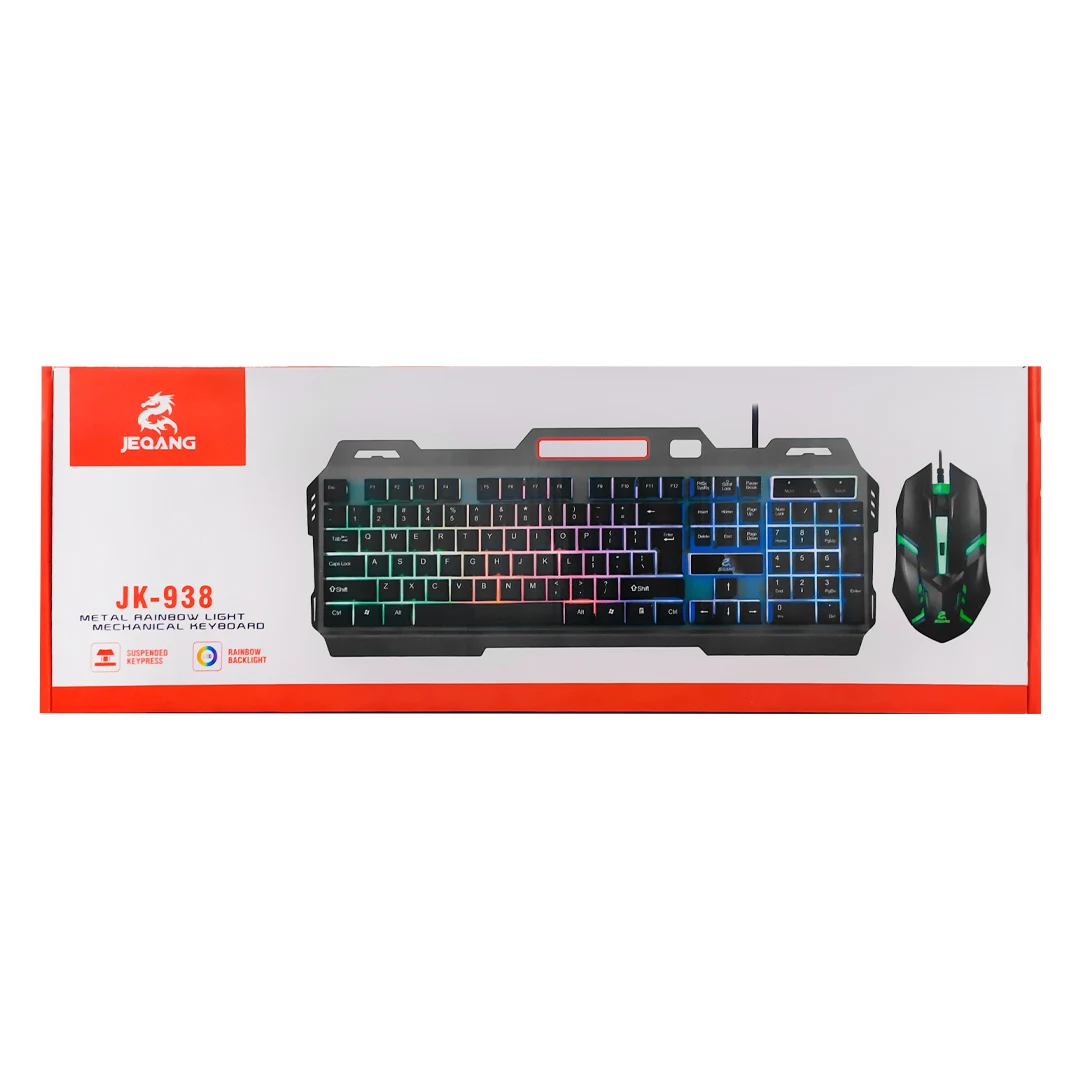 (1187) Combo teclado y mouse con luces JK-938