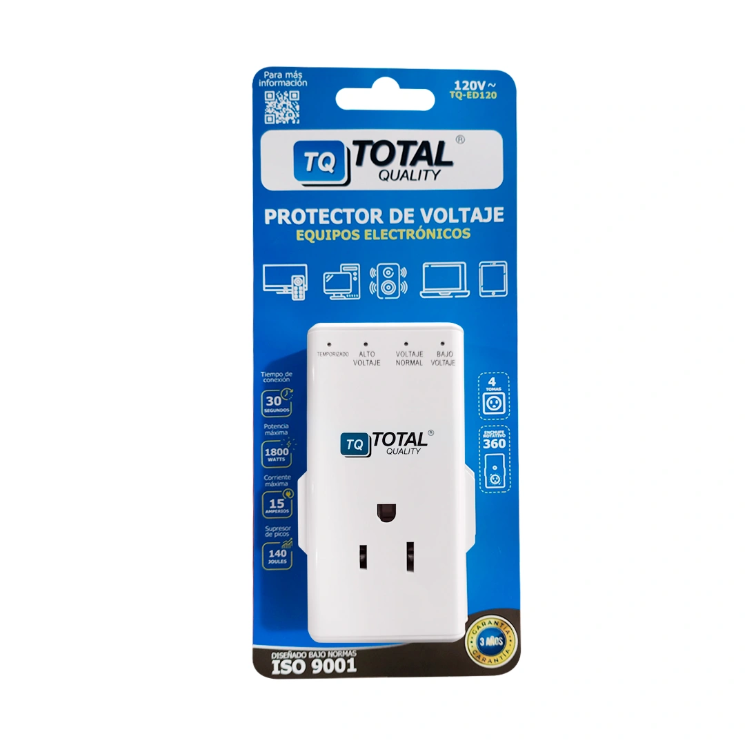 (1482) Protector de voltaje 120v 4 tomas TQ-ED120