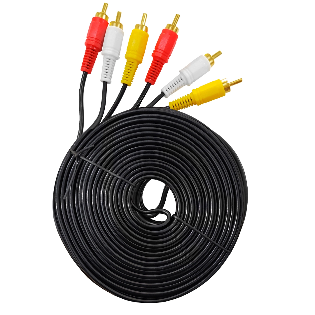 (1011) Cable 3rca 10  metros punta dorado