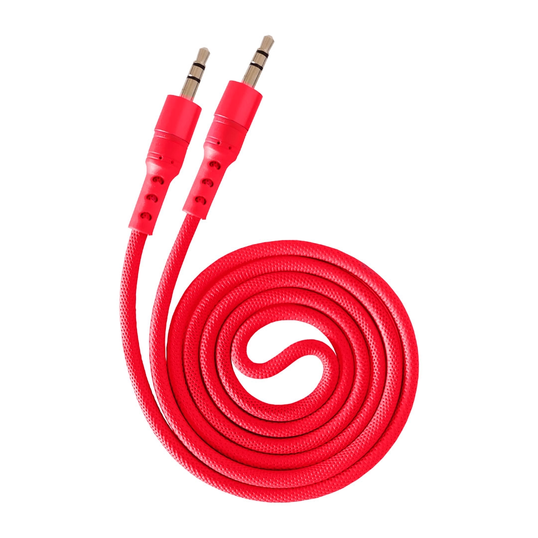 (976) Cable auxiliar 3.5 mm punta aluminio macho a macho longitud 1 metro