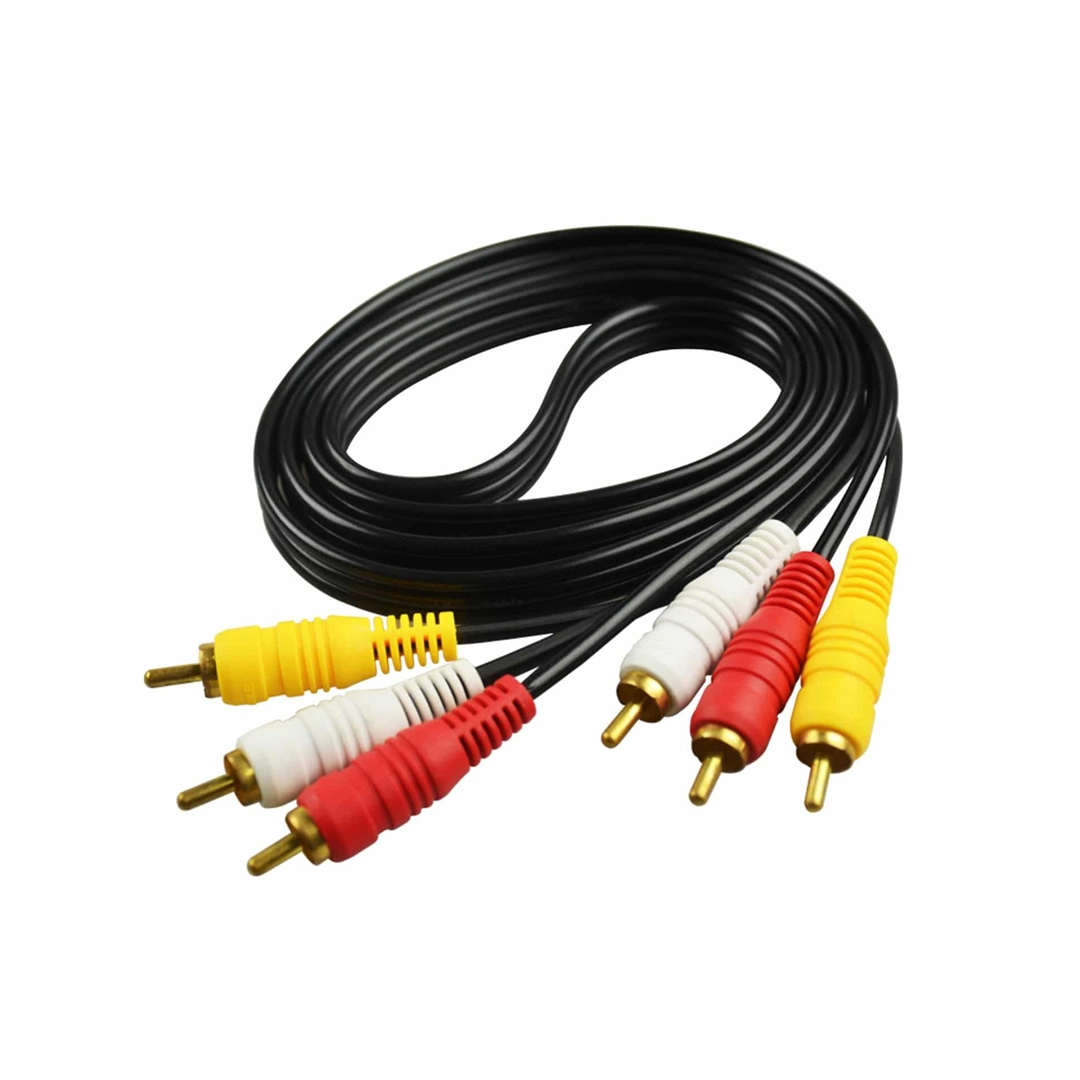 (40) Cable 3rca  1.5 metros punta dorado