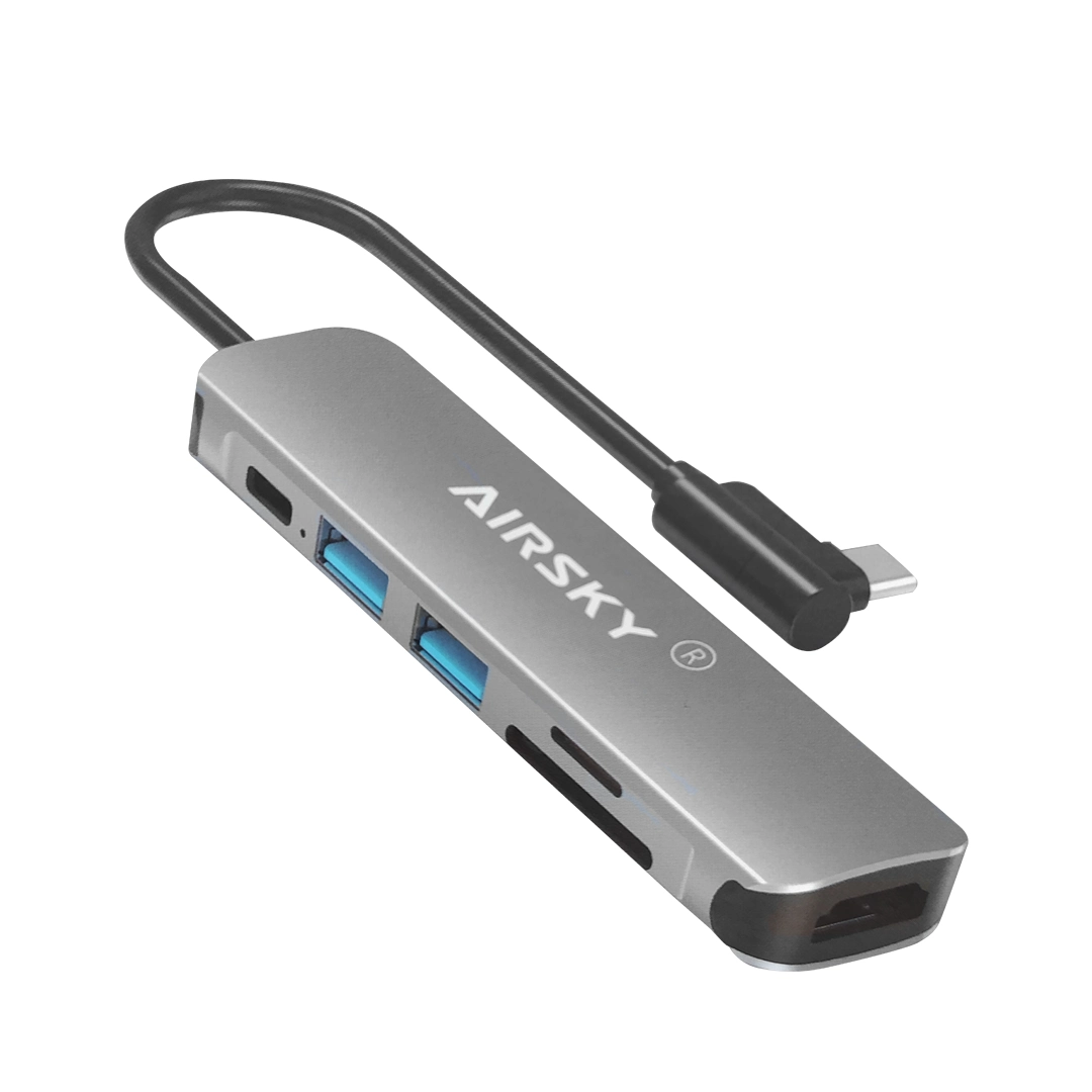 (1748) Hub 6 en 1 tipo C  USB/SD/MSD/  HC-74CL card reader  HDMI