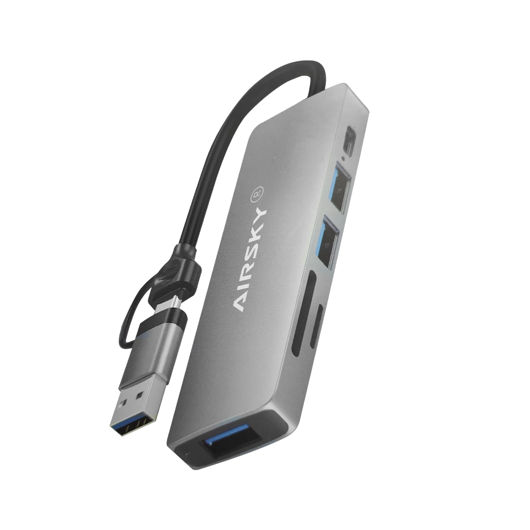 (1747) Hub 5 en 1 tipo C/USB/SD/MSD/  HC-13FL docking station card reader