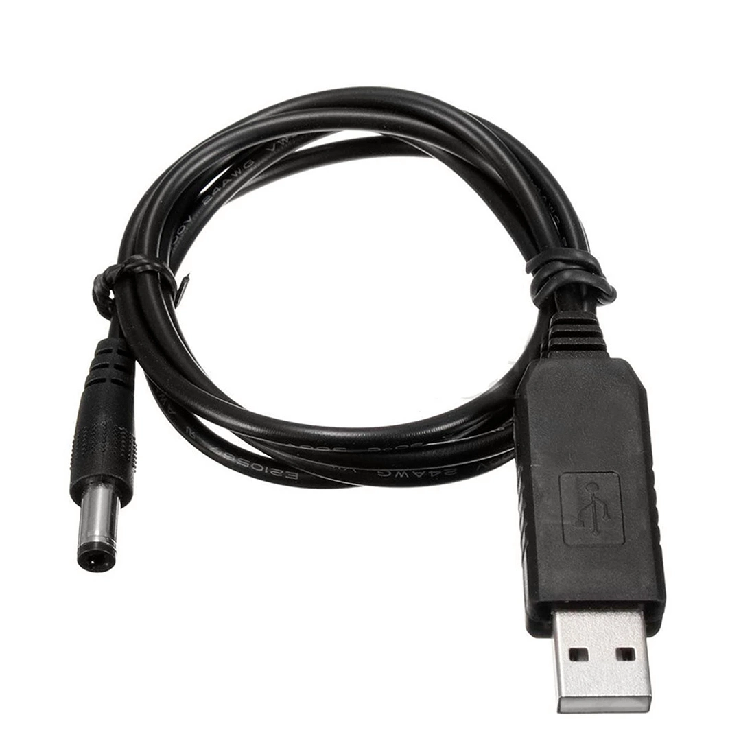 (1934) Cable elevador de voltaje  5v a 12v usb a plug 5.5x2.1mm  para modem router 90cm