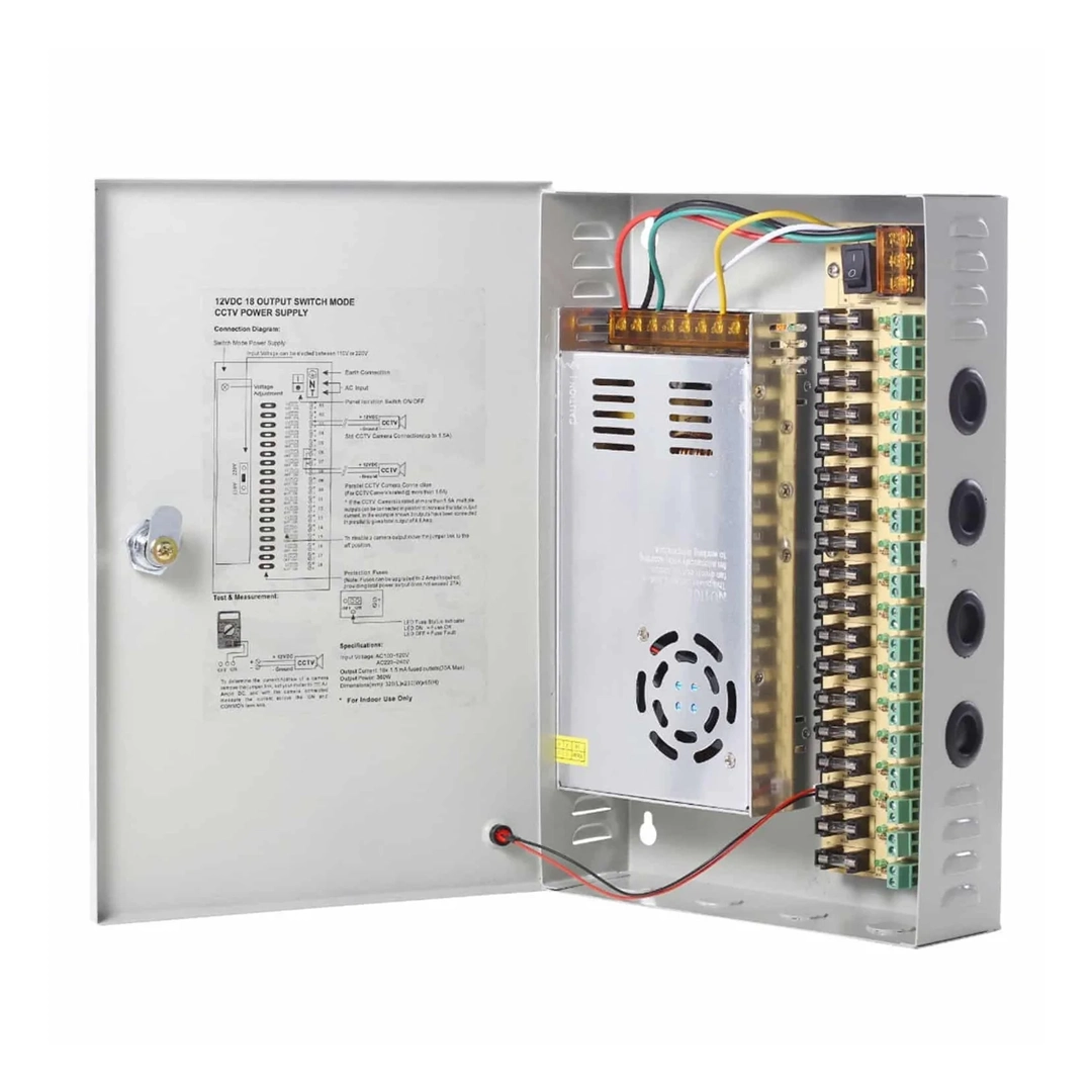 (475) Fuente centralizada 12v 20amp 9 puertos