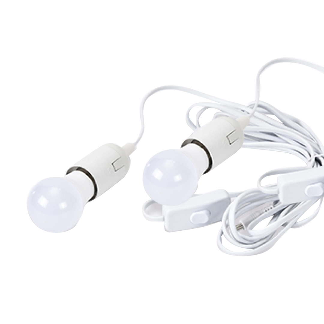 (2269) Cable de corriente extension 5m con switch y socate e27 punta 5.5mm 12v