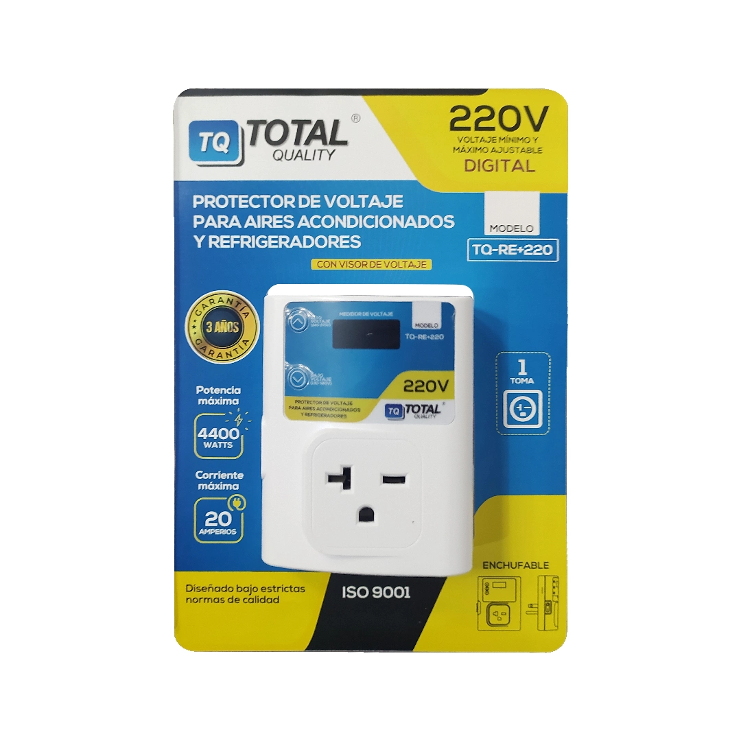 (2273) Protector de voltaje tq-re + 220 enchufable 220 digital