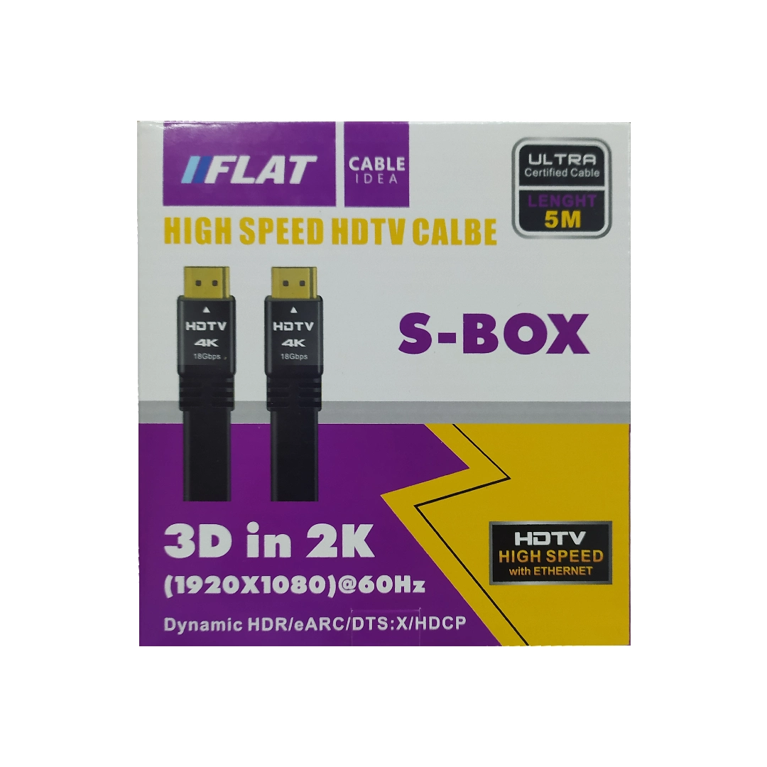 (2278) Cable hdmi plano 5  mts her/eARC/DTS:X/HDCP 2k 4k