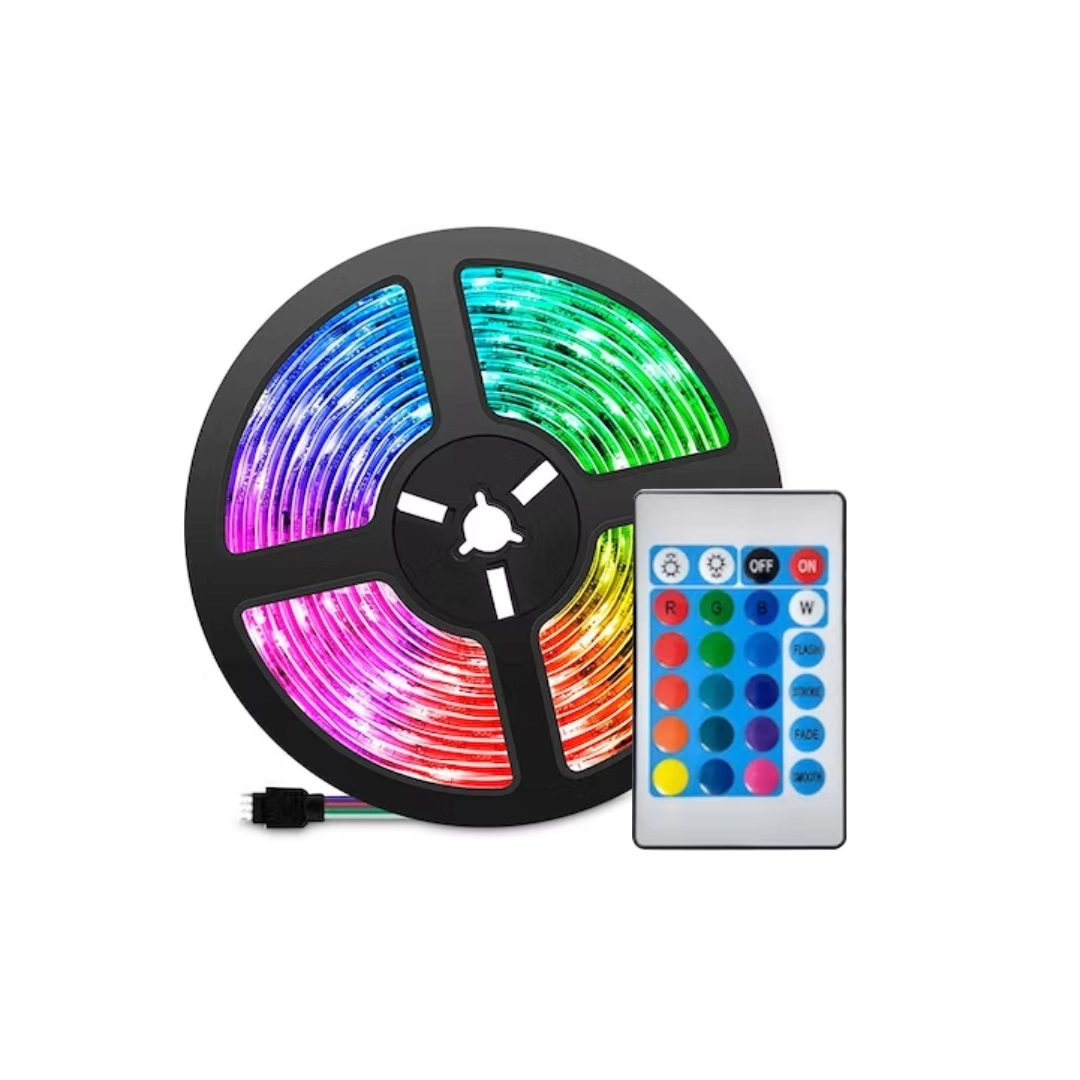 (2296) Cinta led 5050 RGB 5 MTS con control remoto / Transformador 12v FULL