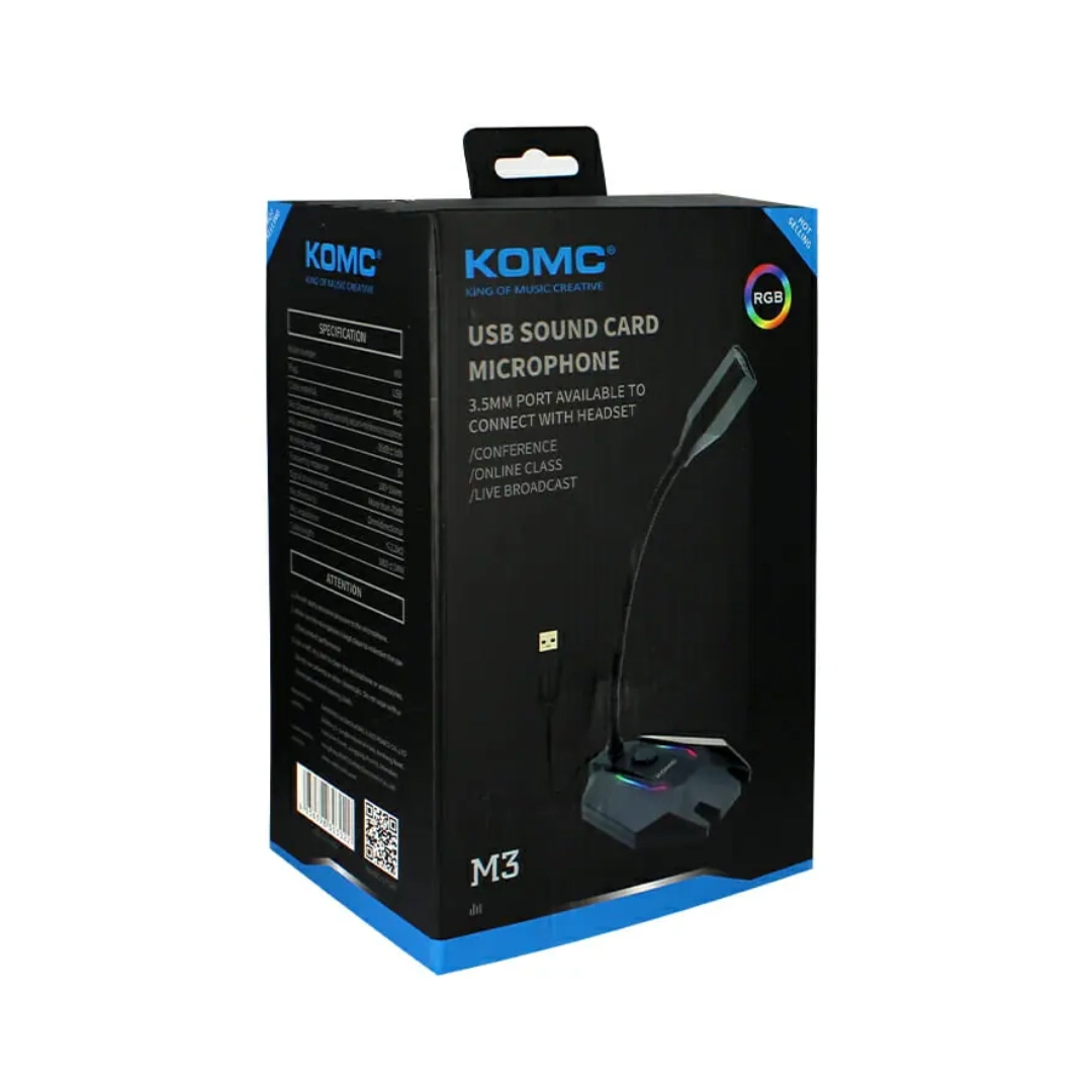 (2324) Microfono M3 KOMC usb  rgb
