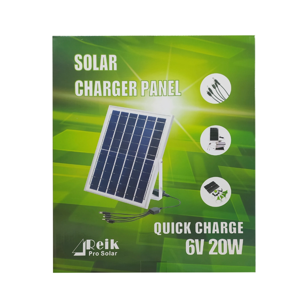 (2414) Cargador panel solar celular usb 5 puntas 6V 20W