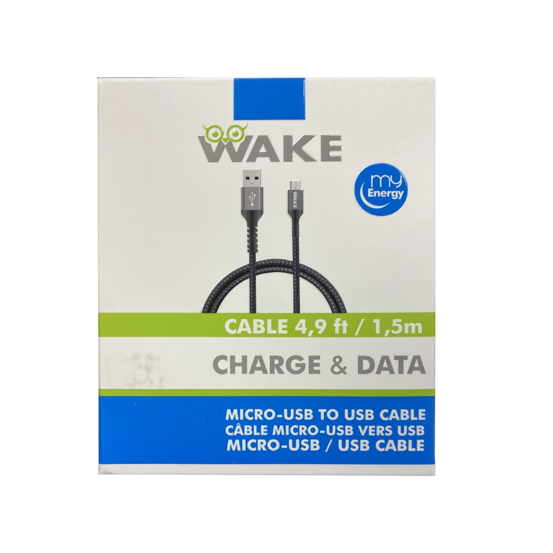 (2669) Cable micro usb  Tipo A -  USB MARCA WAKE 1.5M