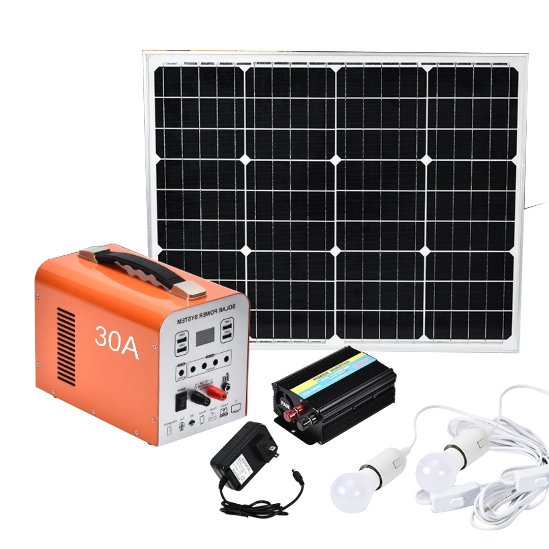 (3040) Ups inversor 300w para 110v bateria litio 12v/30AH con panel solar 12v/9v/5v