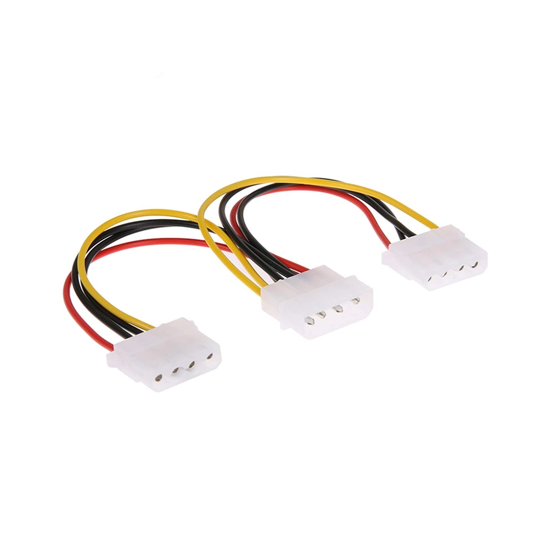 (3341) Cable de corriente poder molex 4 pines macho a 2 molex hembra