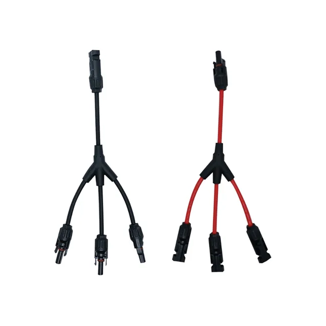 (3349) Cable y mc4 3 machos 1 hembra / 1 macho 3 hembras rojo y negro