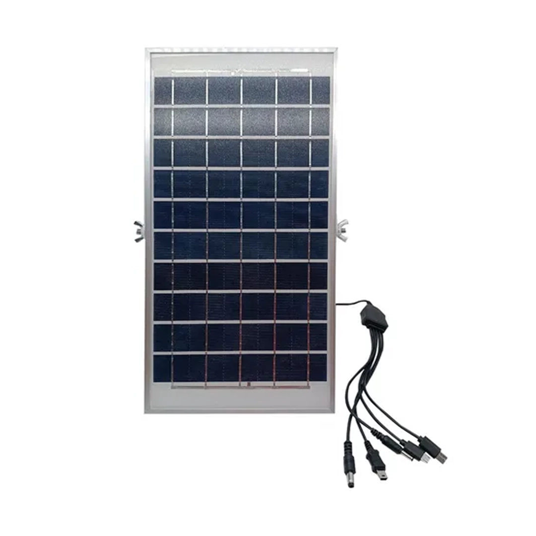 (343) Cargador panel solar celular usb 5 puntas 6V 12W Reik Pro Solar 17.5 cm X 35.5 CM