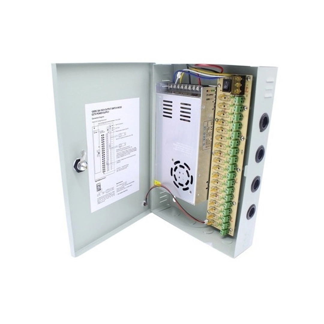 (3434) Fuente de poder 12v 30a 18 canales centralizada camaras cctv