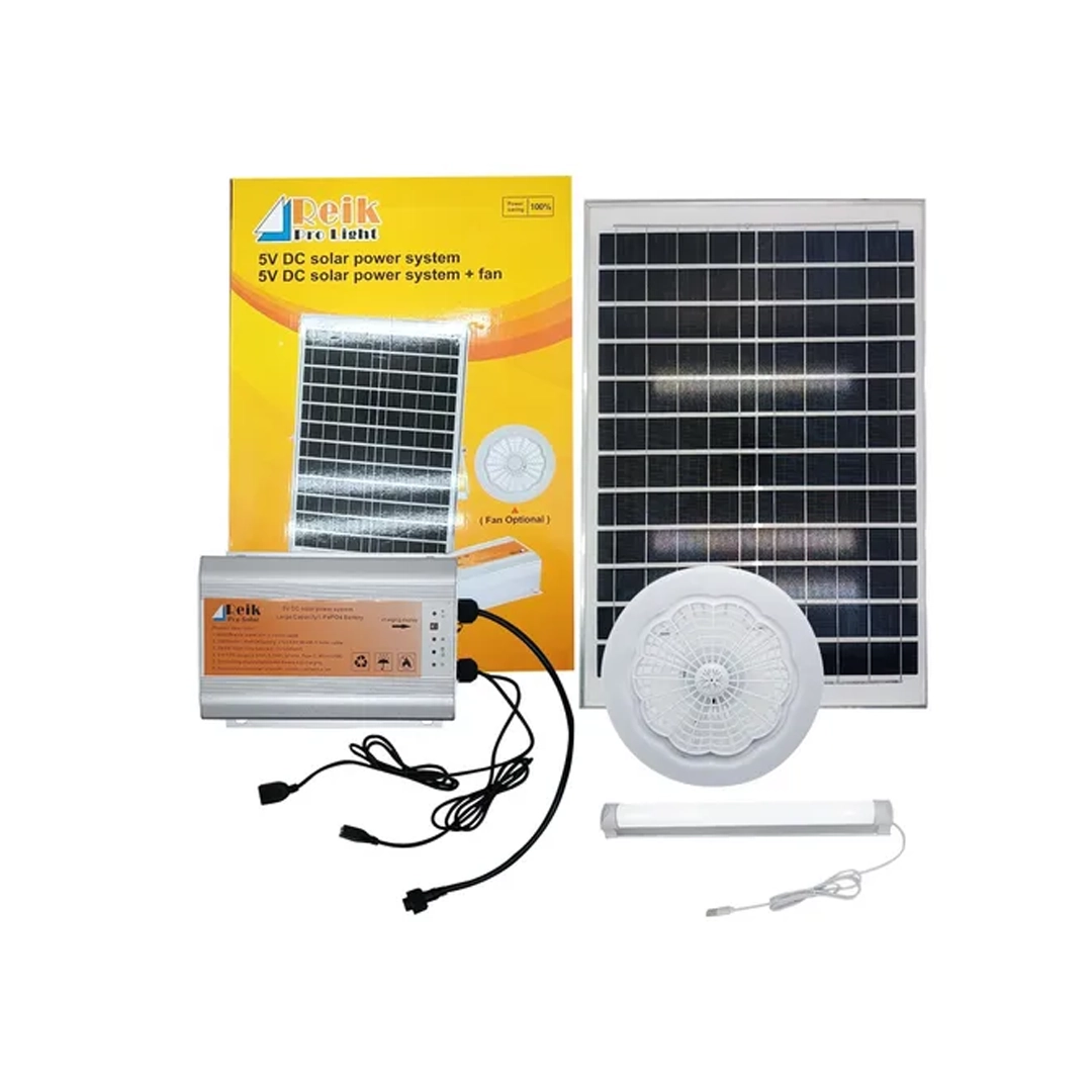 (3450) Kit estacion de energia solar 35w con tubo led usb ventilador led y panel