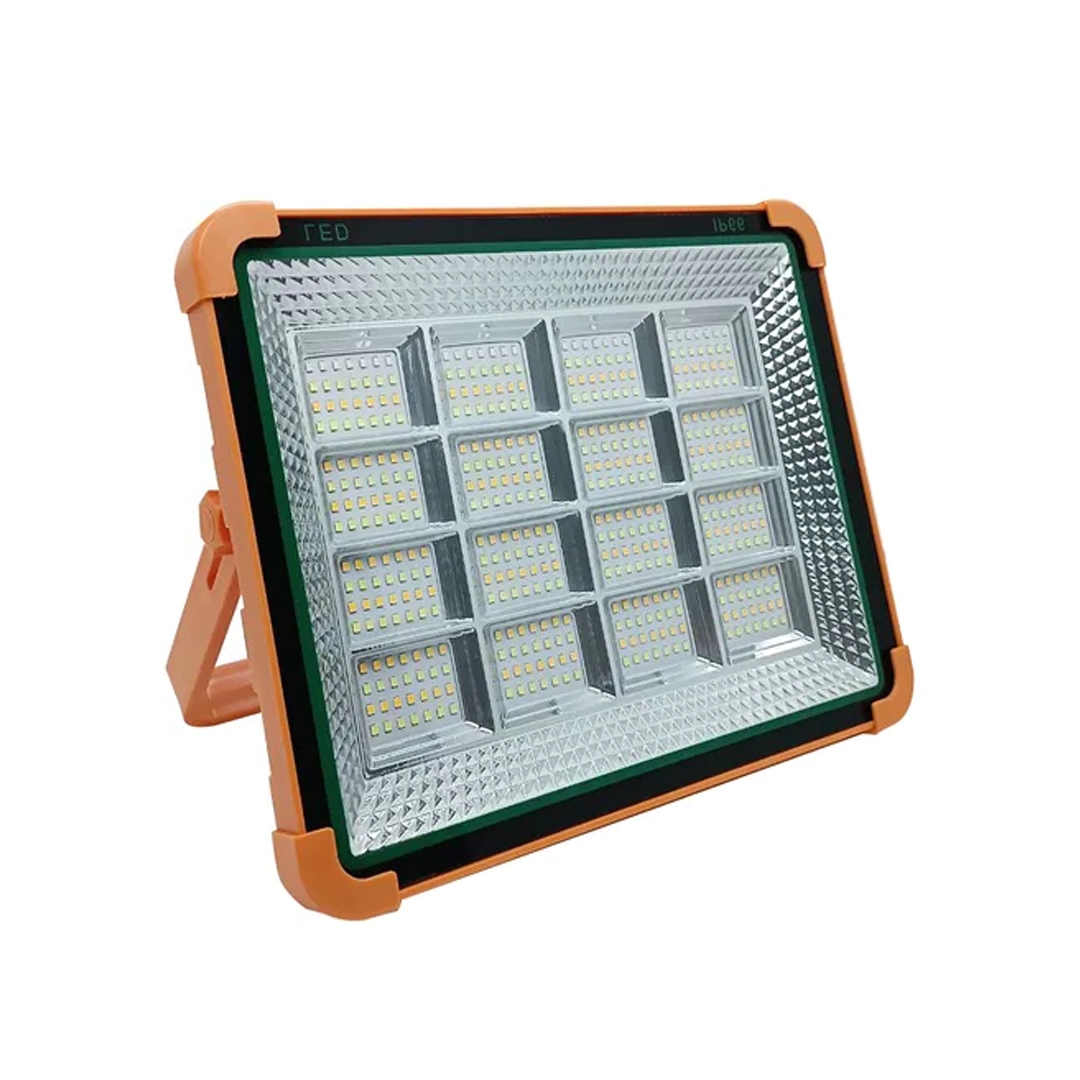 (3470) Lampara reflector recargable con panel solar portatil gancho e iman led 150w ip66 g16