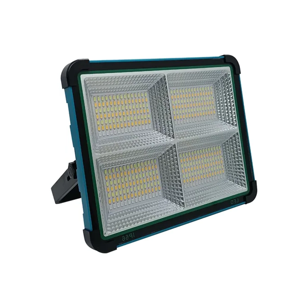 (3471) lampara reflector recargable con panel solar portatil gancho e iman led 150w ip66 g4
