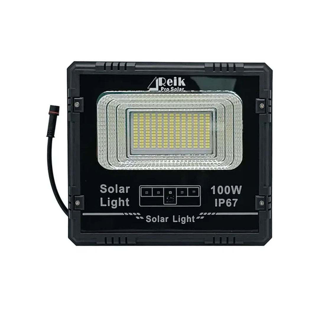 (3087) Reflector led recargable con panel solar 100w negro jbp-100w negro