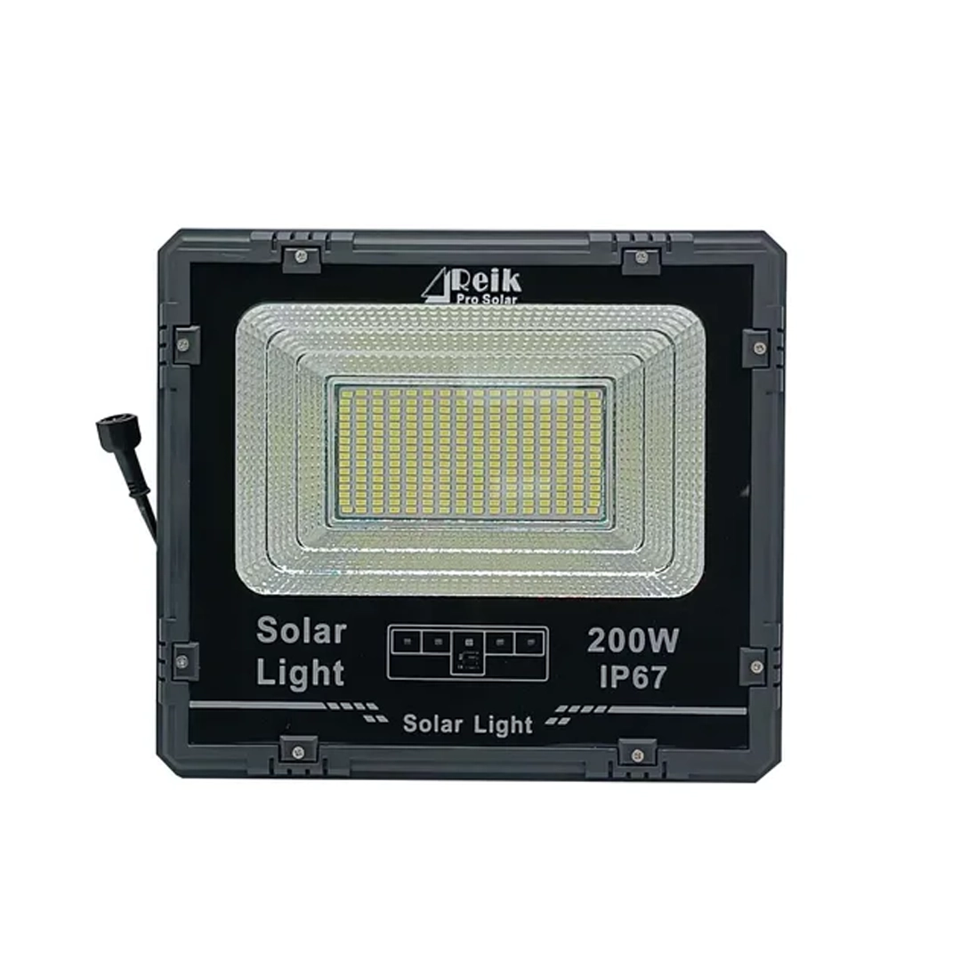 (3537) Reflector led recargable con panel solar 200w negro jbp-200w