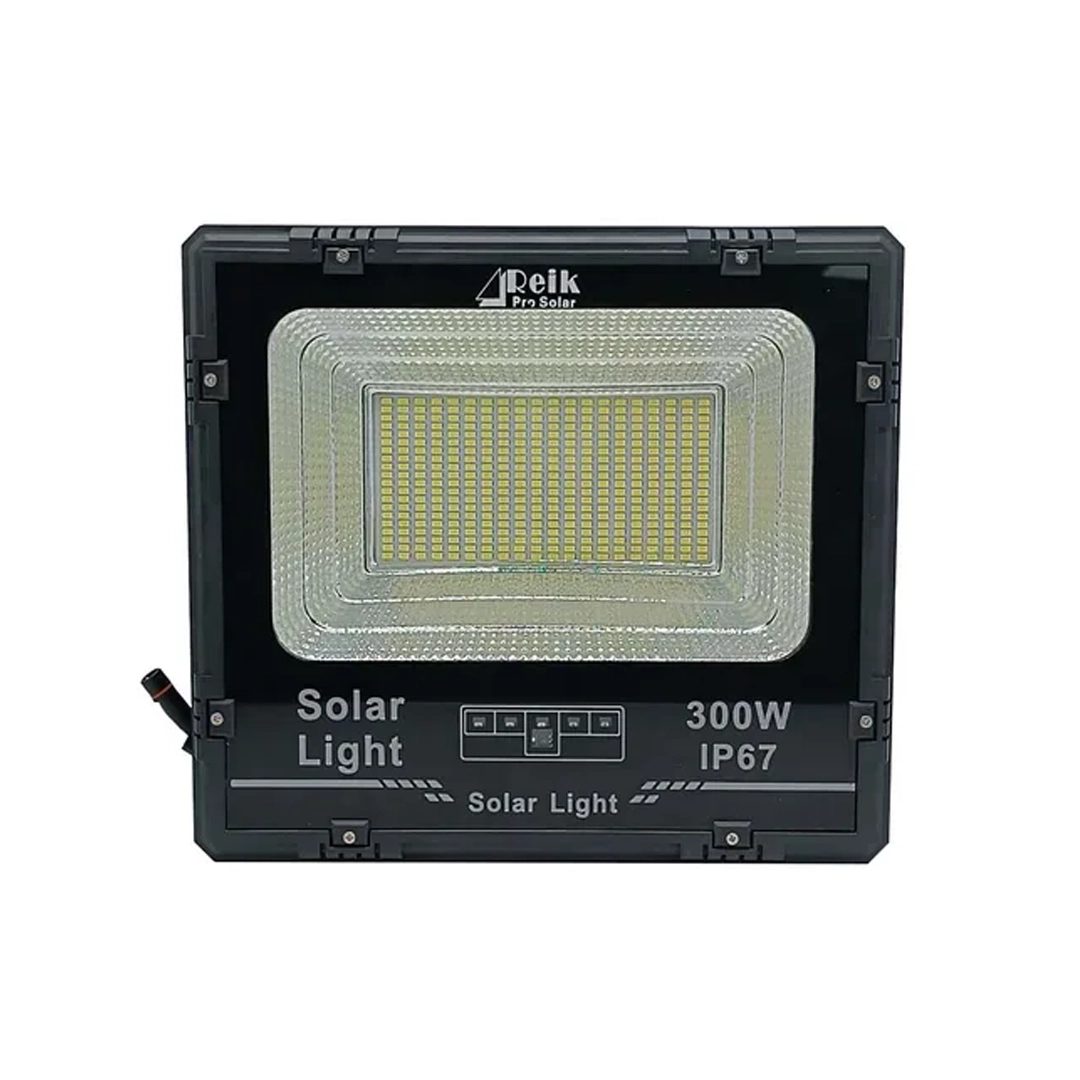 (3538) Reflector led recargable con panel solar 300w negro jbp-300w