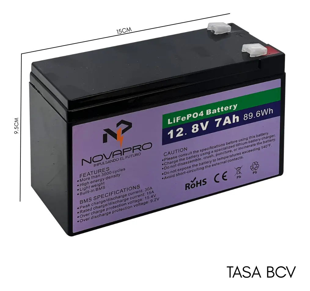 Bateria 12v 7ah De Litio Novapro Lifepo4 Ups